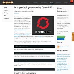 Django deployment using OpenShift