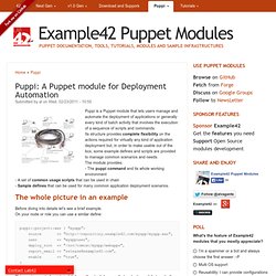 Puppi: A Puppet module for Deployment Automation