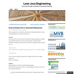 Grails & Hudson Part 4: Automated Deployment