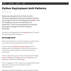 Python Deployment Anti-Patterns — Hynek Schlawack