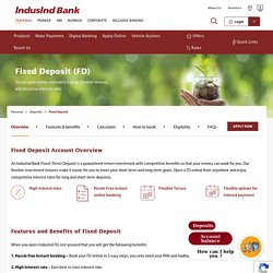 Open FD Account Online at IndusInd Bank