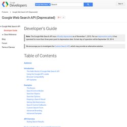 Developer's Guide - Google Web Search API (Deprecated)