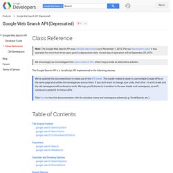 Class Reference - Google Web Search API (Deprecated)