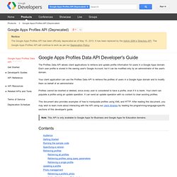 Google Apps Profiles API Developer's Guide