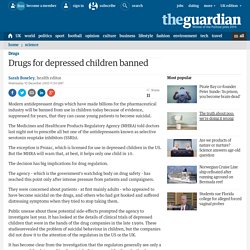 Drugs for depressed children banned