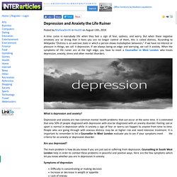 Depression and Anxiety the Life Ruiner