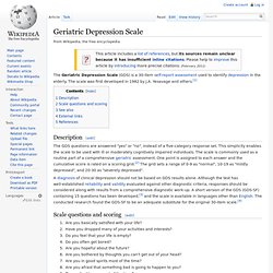 Geriatric Depression Scale