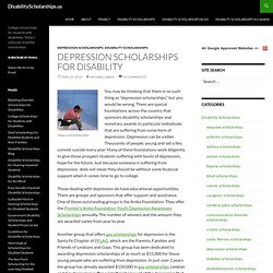 Depression Scholarships for Disability