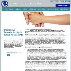 Depressive Disorder in Highly Gifted Adolescents