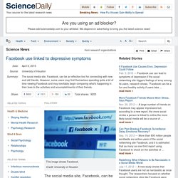 Facebook use linked to depressive symptoms