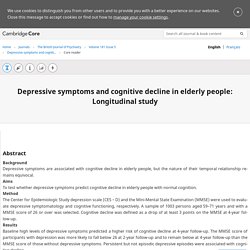Depressive symptoms and cognitive decline in elderly people