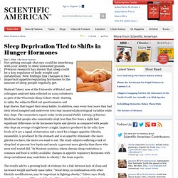 Sleep Deprivation Tied to Shifts in Hunger Hormones