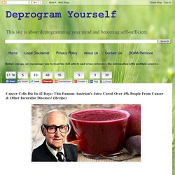 Deprogram Yourself: Cancer Cells Die In 42 Days: This Famous Austrian's Juice Cured Over 45k People From Cancer & Other Incurable Diseases! (Recipe)