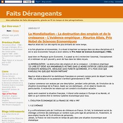 La Mondialisation - La destruction des emplois et de la croissance - L'évidence empirique - Maurice Allais, Prix Nobel de Sciences Economiques