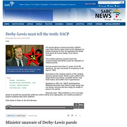 Derby-Lewis must tell the truth: SACP:Wednesday 28 January 2015