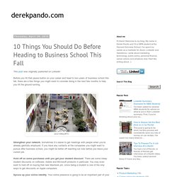 derekpando.com: 10 Things You Should Do Before Heading to Business School This Fall