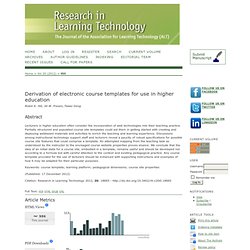 Derivation of electronic course templates for use in higher education