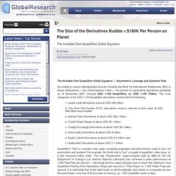 The Size of the Derivatives Bubble = $190K Per Person on Planet