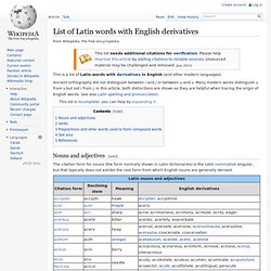 List of Latin words with English derivatives