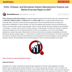 Chitin, Chitosan, and Derivatives Industry Manufacturers Analysis and Market Overview Report to 2027