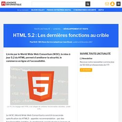 HTML 5.2 : Les dernières fonctions au crible