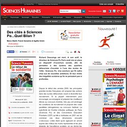 Des cités à Sciences Po...Quel Bilan ? - Marco Oberti, Franck Sanselme et Agathe Voisin, article Sociologie
