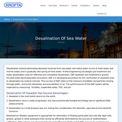 Desalination of sea water
