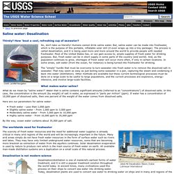 Desalination: Drink a cup of seawater? - US Geological Survey