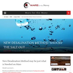 New Desalination Method 'Shocks' the Salt Out