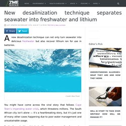 New desalinization technique separates seawater into freshwater and lithium