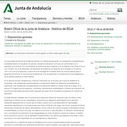 Orden de 5 de agosto de 2008, por la que se desarrolla el Currículo correspondiente a la Educación Infantil en Andalucía.