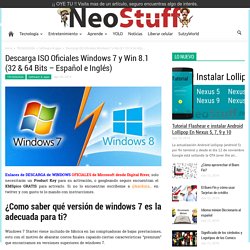Descarga ISO Oficiales Windows 7 (32 & 64 Bits - Español e Inglés)