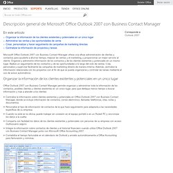 Descripción general de Microsoft Office Outlook 2007 con Business Contact Manager - Outlook con Business Contact Manager