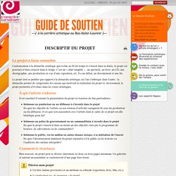 Descriptif du projet - Guide de soutien à la carrière artistique au Bas-St-Laurent