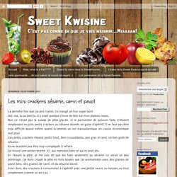 Sweet Kwisine: Les mini crackers sésame, carvi et pavot <meta NAME='description' content='sweet kwisine blog de cuisine antillaise et de pâtisserie recettes faciles et gourmandes en direct de la Martinique'/> <meta NAME='keywords' content='sweet kwisine,