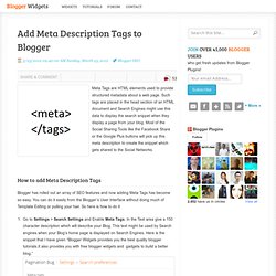 Add Meta Description Tags to Blogger