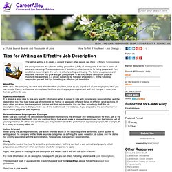 Tips for Writing an Effective Job Description
