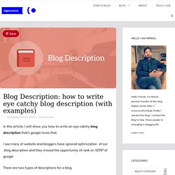Blog Description: how to write eye catchy blog description (with examples)
