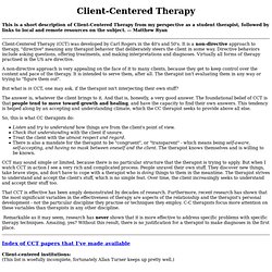 Short Description of Client-Centered Therapy