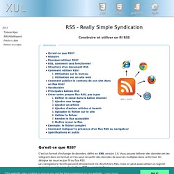 Tutoriel RSS, description construction et utilisation d'un flux