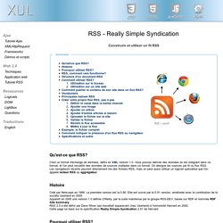 Tutoriel RSS, description construction et utilisation d'un flux