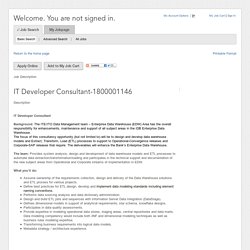 Job Description - IT Developer Consultant (1800001146)
