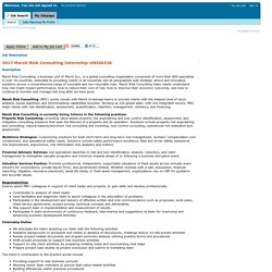Job Description - 2017 Marsh Risk Consulting Internship (UNI0032K)