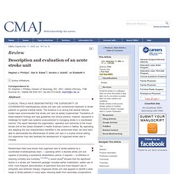 Description and evaluation of an acute stroke unit