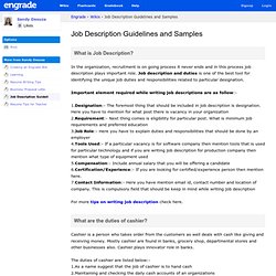 Job Description Guidelines