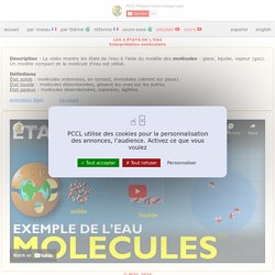 Les trois états de l'eau à travers la description moléculaire. Vidéo. Solide, liquide, gazeux. Sciences Physiques et Chimie. PCCL