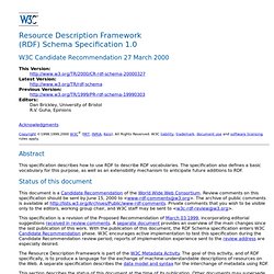 Resource Description Framework (RDF) Schema Specification 1.0