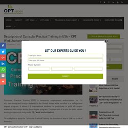 Description of CPT work authorization in USA