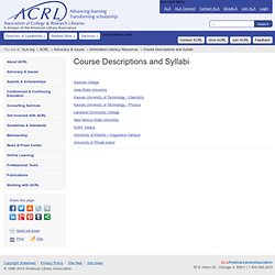 ACRL Sample Courses