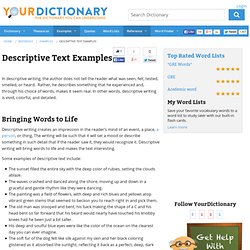 Descriptive Text Examples